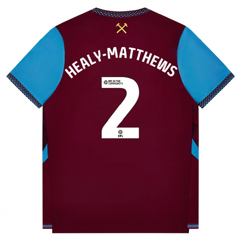 Danxen Kinderen Kyle Healy-Matthews #2 Bordeaux Korenbloemblauw Thuisshirt Thuistenue 2026/27 T-Shirt België