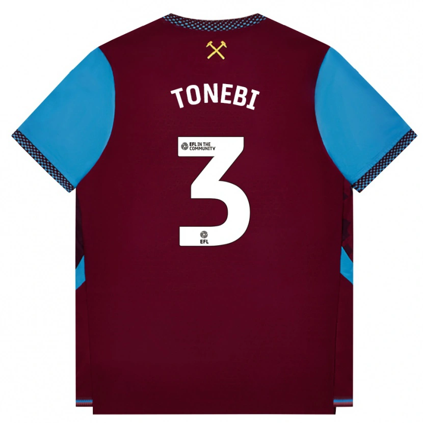 Danxen Kinderen Concilio Tonebi #3 Bordeaux Korenbloemblauw Thuisshirt Thuistenue 2026/27 T-Shirt België