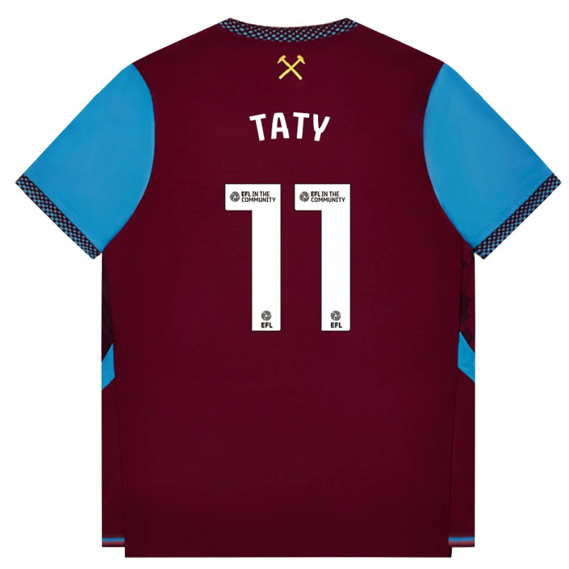 Danxen Kinderen Taty Castellanos #11 Bordeaux Korenbloemblauw Thuisshirt Thuistenue 2026/27 T-Shirt België