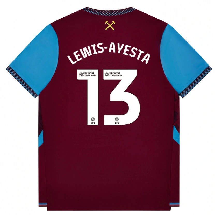 Danxen Kinderen Felix Lewis-Ayesta #13 Bordeaux Korenbloemblauw Thuisshirt Thuistenue 2026/27 T-Shirt België