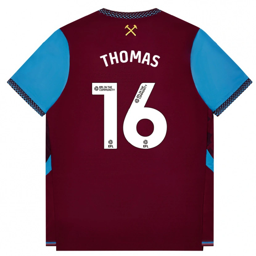 Danxen Kinderen Isaac Thomas #16 Bordeaux Korenbloemblauw Thuisshirt Thuistenue 2026/27 T-Shirt België
