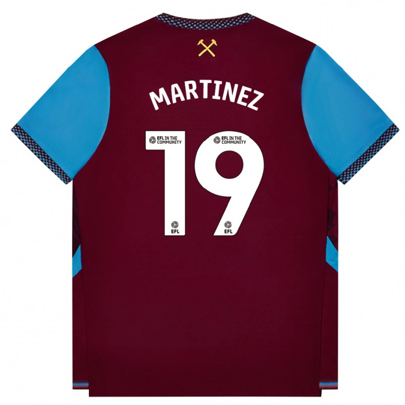 Danxen Kinderen Shekiera Martinez #19 Bordeaux Korenbloemblauw Thuisshirt Thuistenue 2026/27 T-Shirt België