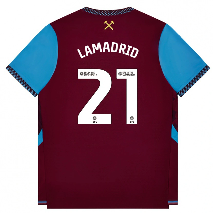 Danxen Kinderen Keiber Lamadrid #21 Bordeaux Korenbloemblauw Thuisshirt Thuistenue 2026/27 T-Shirt België
