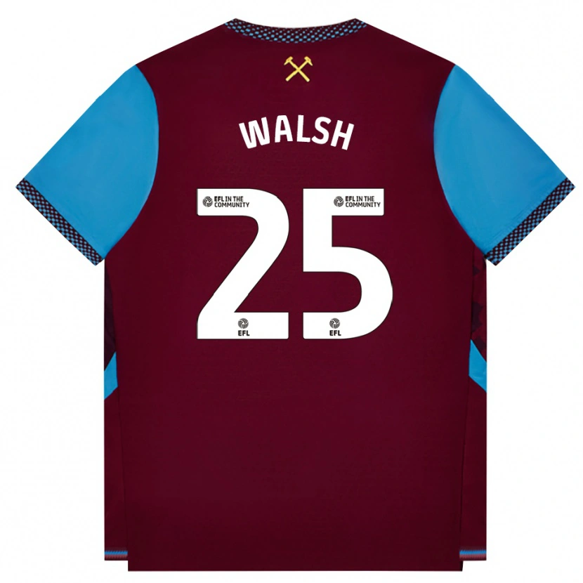 Danxen Kinderen Megan Walsh #25 Bordeaux Korenbloemblauw Thuisshirt Thuistenue 2026/27 T-Shirt België