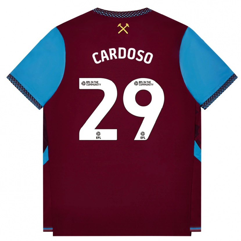 Danxen Kinderen Goncalo Cardoso #29 Bordeaux Korenbloemblauw Thuisshirt Thuistenue 2026/27 T-Shirt België
