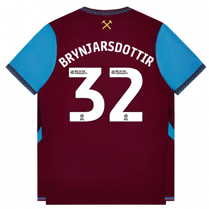 Danxen Kinderen Dagny Brynjarsdottir #32 Bordeaux Korenbloemblauw Thuisshirt Thuistenue 2026/27 T-Shirt België