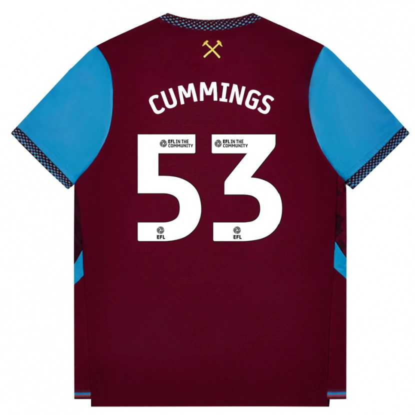 Danxen Kinderen Daniel Cummings #53 Bordeaux Korenbloemblauw Thuisshirt Thuistenue 2026/27 T-Shirt België