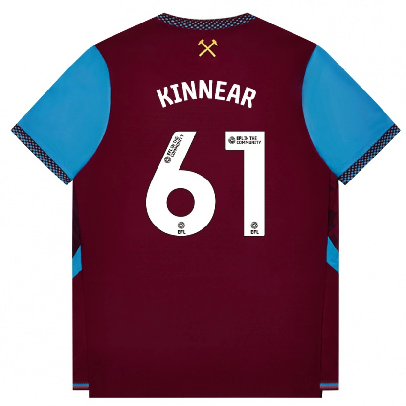 Danxen Kinderen Brian Kinnear #61 Bordeaux Korenbloemblauw Thuisshirt Thuistenue 2026/27 T-Shirt België