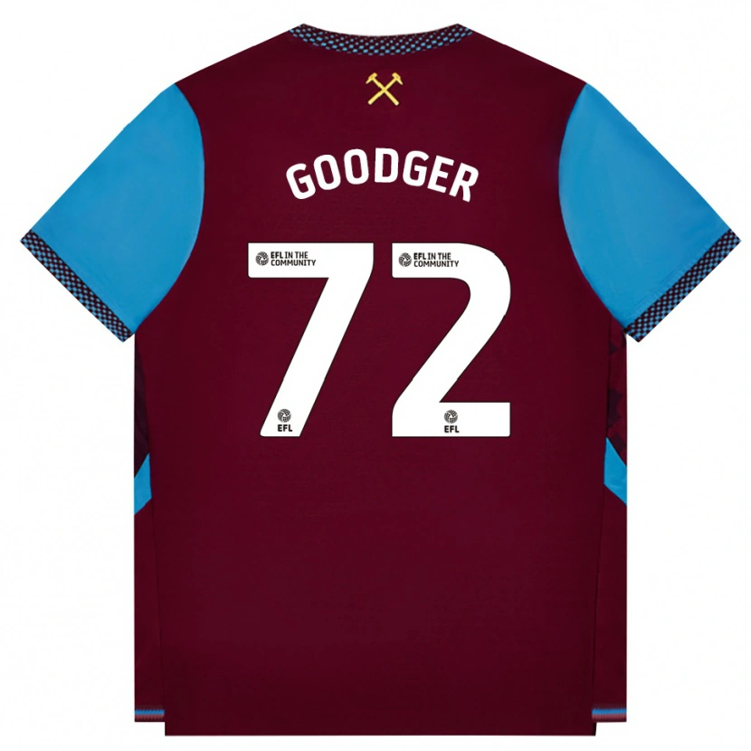 Danxen Kinderen Tommy Goodger #72 Bordeaux Korenbloemblauw Thuisshirt Thuistenue 2026/27 T-Shirt België