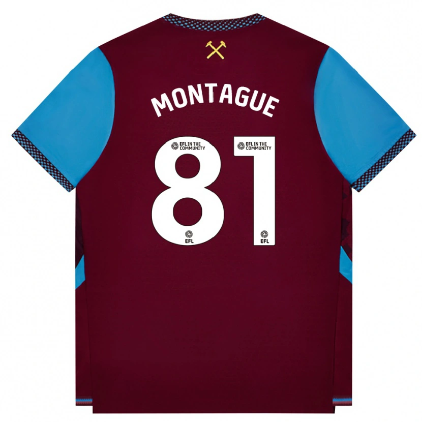 Danxen Kinderen Harry Montague #81 Bordeaux Korenbloemblauw Thuisshirt Thuistenue 2026/27 T-Shirt België