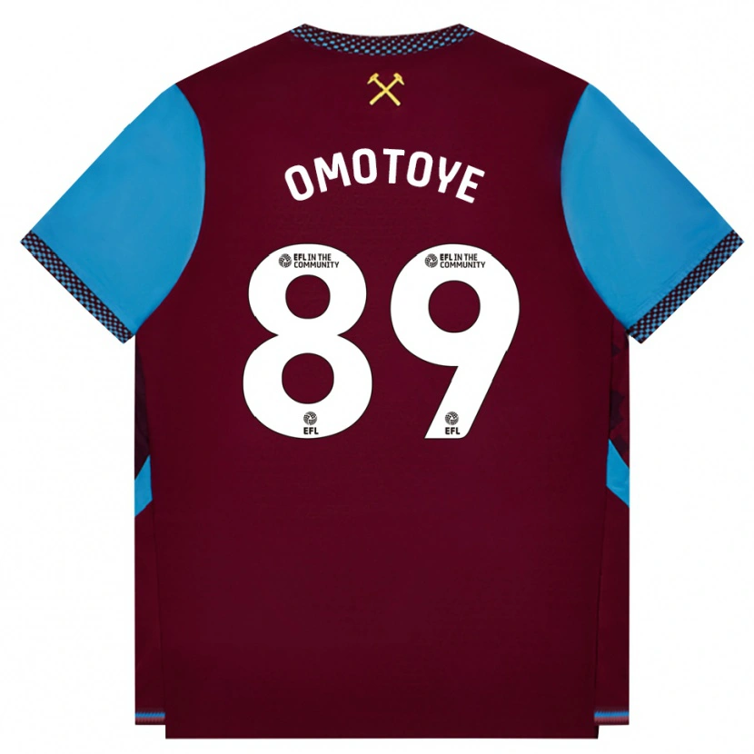Danxen Kinderen Tyrone Omotoye #89 Bordeaux Korenbloemblauw Thuisshirt Thuistenue 2026/27 T-Shirt België