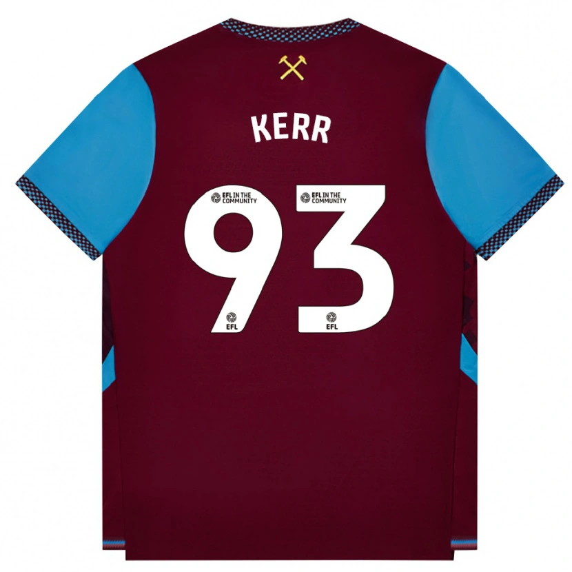 Danxen Kinderen Joel Kerr #93 Bordeaux Korenbloemblauw Thuisshirt Thuistenue 2026/27 T-Shirt België