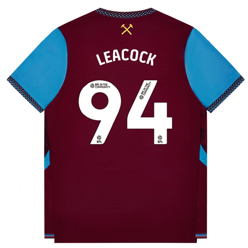 Danxen Kinderen Callum Leacock #94 Bordeaux Korenbloemblauw Thuisshirt Thuistenue 2026/27 T-Shirt België