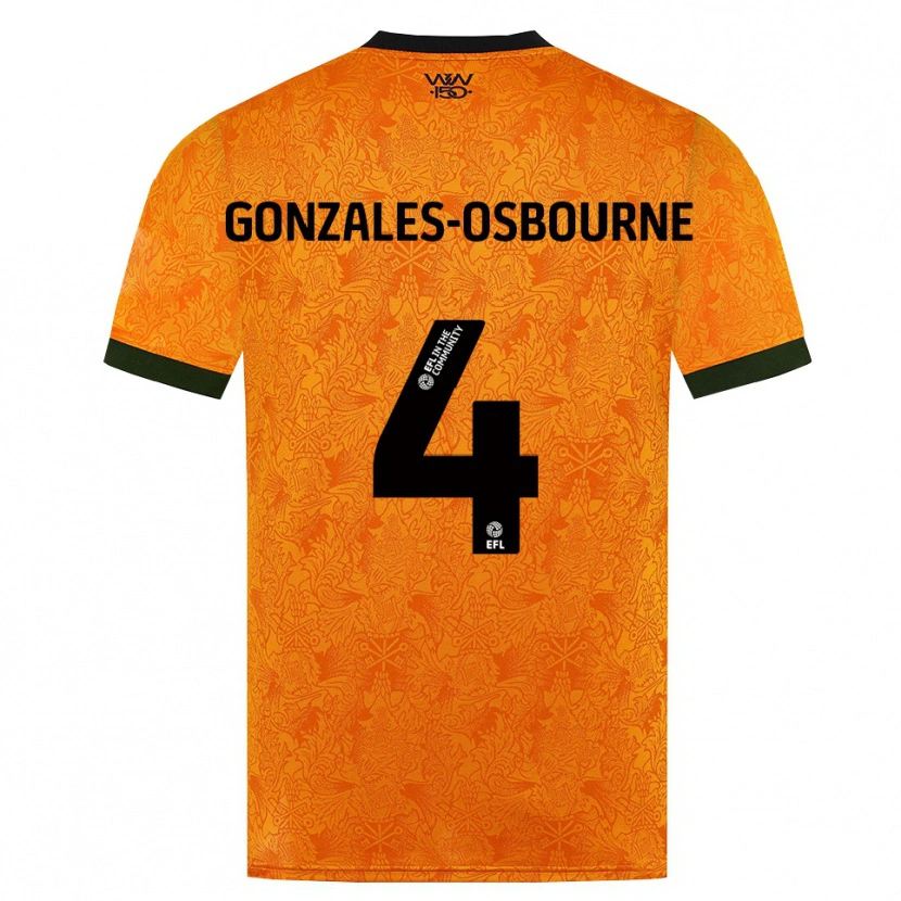 Danxen Kinderen Isaiah Gonzales-Osbourne #4 Oranje Zwart Thuisshirt Thuistenue 2026/27 T-Shirt België
