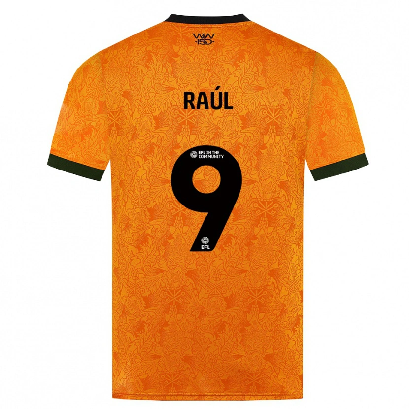 Danxen Kinderen Raul Jimenez #9 Oranje Zwart Thuisshirt Thuistenue 2026/27 T-Shirt België