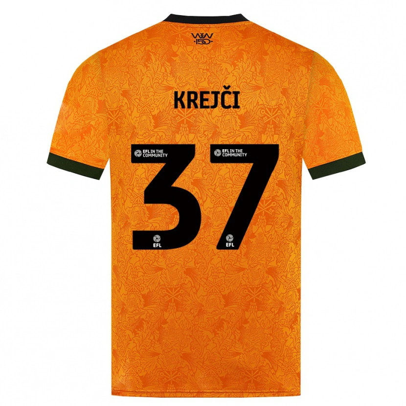 Danxen Kinderen Ladislav Krejci #37 Oranje Zwart Thuisshirt Thuistenue 2026/27 T-Shirt België