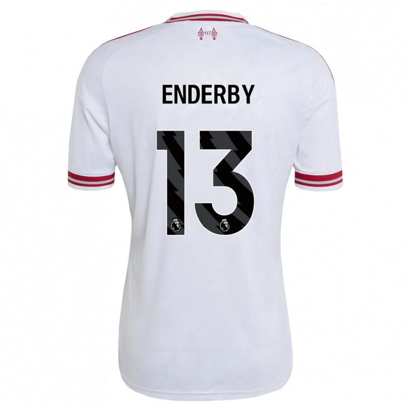 Danxen Kinderen Mia Enderby #13 Rood Wit Uitshirt Uittenue 2026/27 T-Shirt België