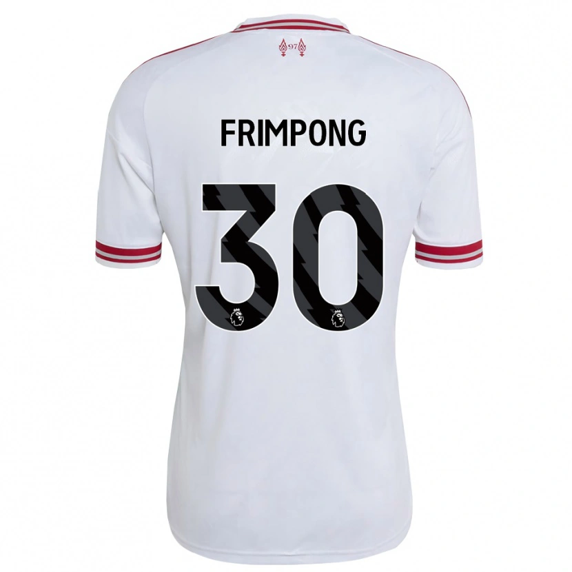 Danxen Kinderen Jeremie Frimpong #30 Rood Wit Uitshirt Uittenue 2026/27 T-Shirt België