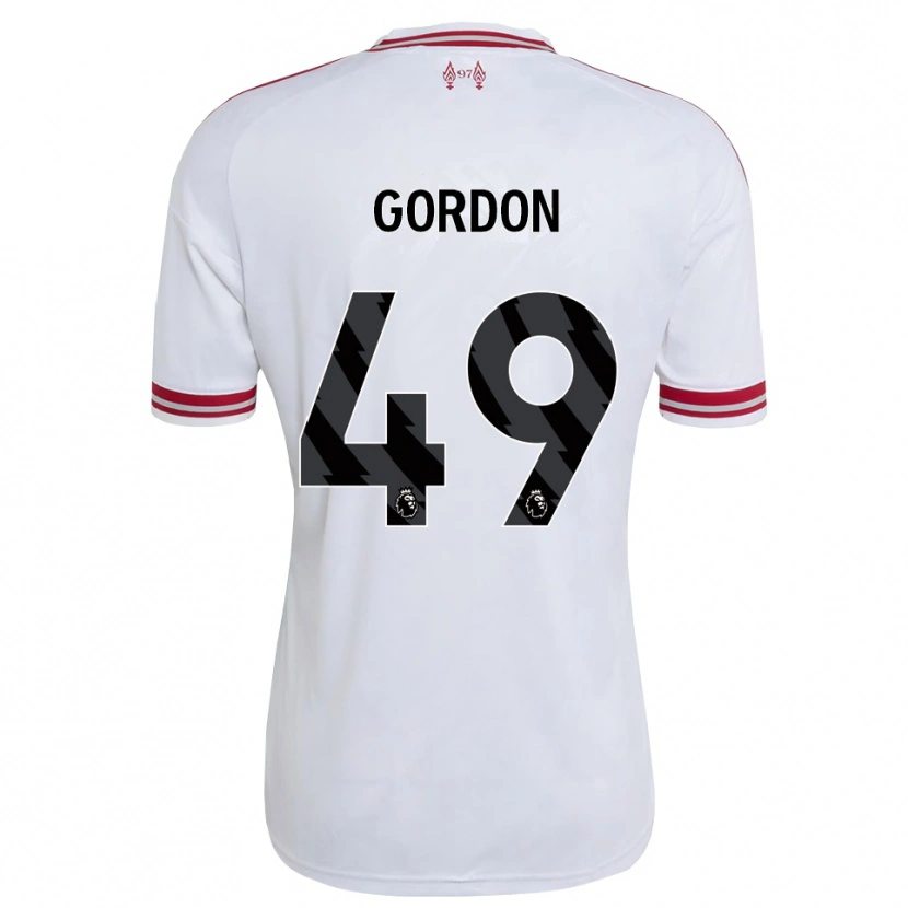 Danxen Kinderen Kaide Gordon #49 Rood Wit Uitshirt Uittenue 2026/27 T-Shirt België