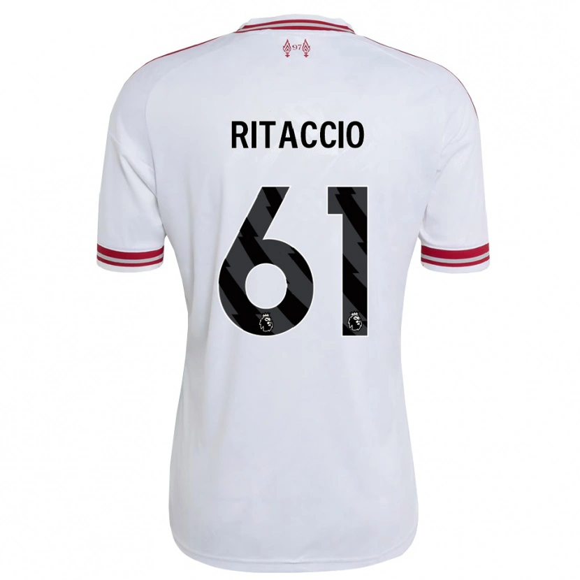 Danxen Kinderen Matteo Ritaccio #61 Rood Wit Uitshirt Uittenue 2026/27 T-Shirt België