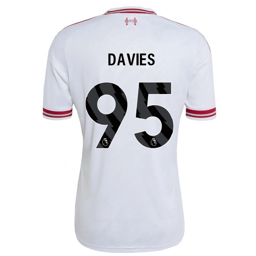 Danxen Kinderen Harvey Davies #95 Rood Wit Uitshirt Uittenue 2026/27 T-Shirt België