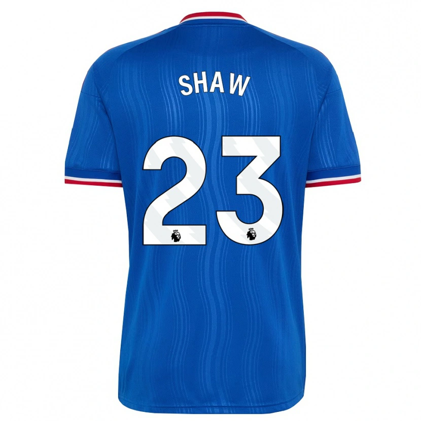 Danxen Kinderen Luke Shaw #23 Blauw Wit Rood Uitshirt Uittenue 2026/27 T-Shirt België