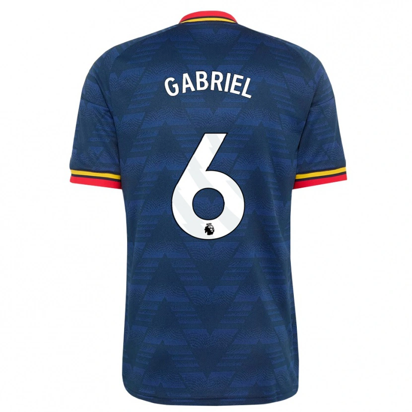 Danxen Kinderen Gabriel Magalhães #6 Middernachtblauw Geel Rood Uitshirt Uittenue 2026/27 T-Shirt België