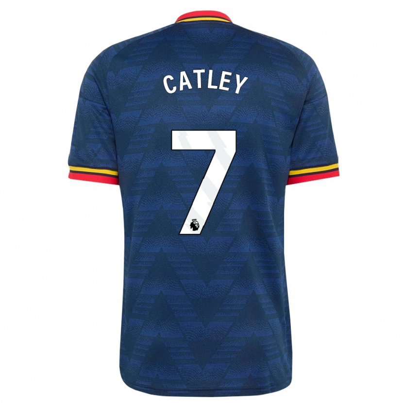 Danxen Kinderen Stephanie Catley #7 Middernachtblauw Geel Rood Uitshirt Uittenue 2026/27 T-Shirt België