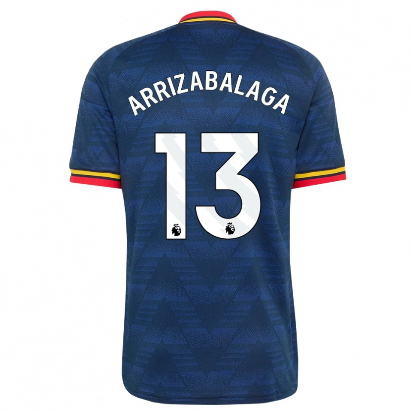 Danxen Kinderen Kepa Arrizabalaga #13 Middernachtblauw Geel Rood Uitshirt Uittenue 2026/27 T-Shirt België