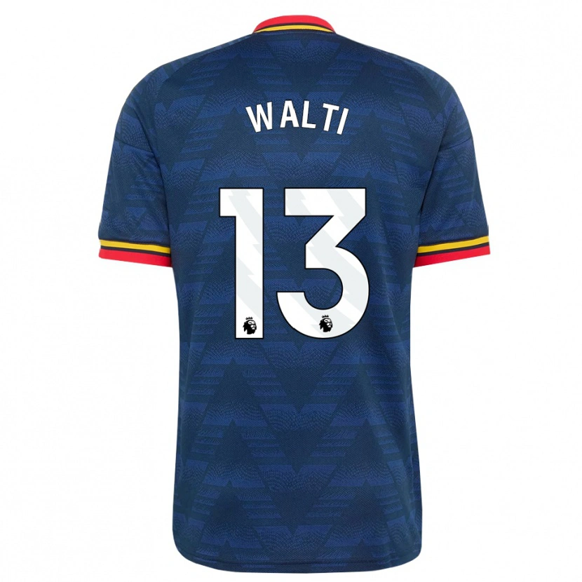 Danxen Kinderen Lia Walti #13 Middernachtblauw Geel Rood Uitshirt Uittenue 2026/27 T-Shirt België
