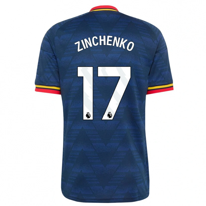 Danxen Kinderen Oleksandr Zinchenko #17 Middernachtblauw Geel Rood Uitshirt Uittenue 2026/27 T-Shirt België