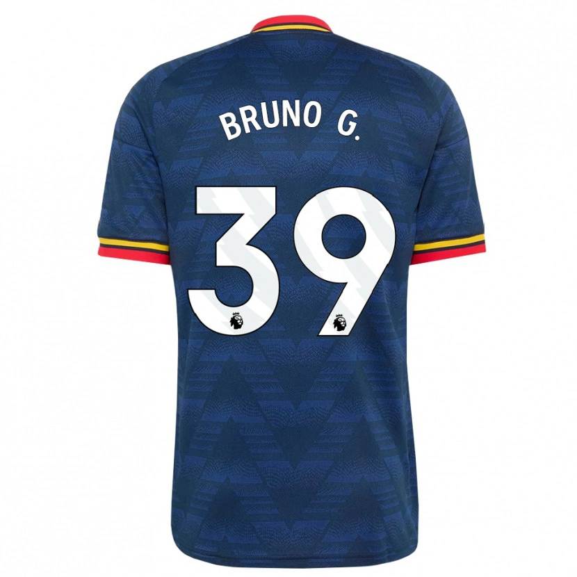 Danxen Kinderen Bruno Guimarães #39 Middernachtblauw Geel Rood Uitshirt Uittenue 2026/27 T-Shirt België