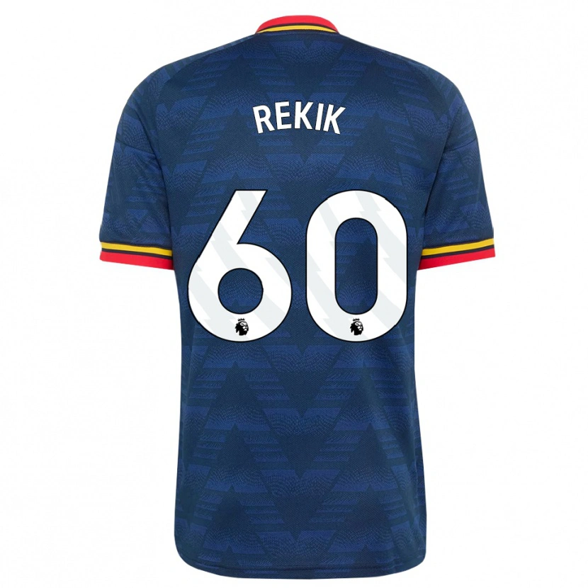 Danxen Kinderen Omar Rekik #60 Middernachtblauw Geel Rood Uitshirt Uittenue 2026/27 T-Shirt België