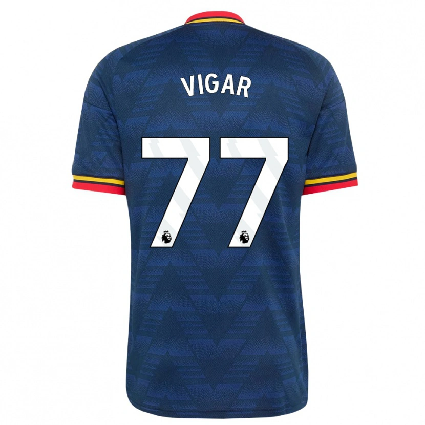 Danxen Kinderen Billy Vigar #77 Middernachtblauw Geel Rood Uitshirt Uittenue 2026/27 T-Shirt België