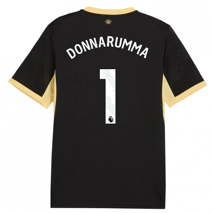 Danxen Kinderen Gianluigi Donnarumma #1 Zwart Geel Uitshirt Uittenue 2026/27 T-Shirt België