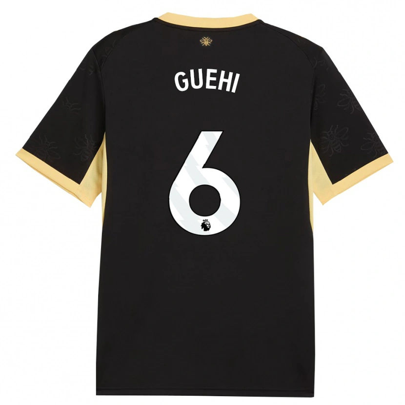 Danxen Kinderen Marc Guéhi #6 Zwart Geel Uitshirt Uittenue 2026/27 T-Shirt België