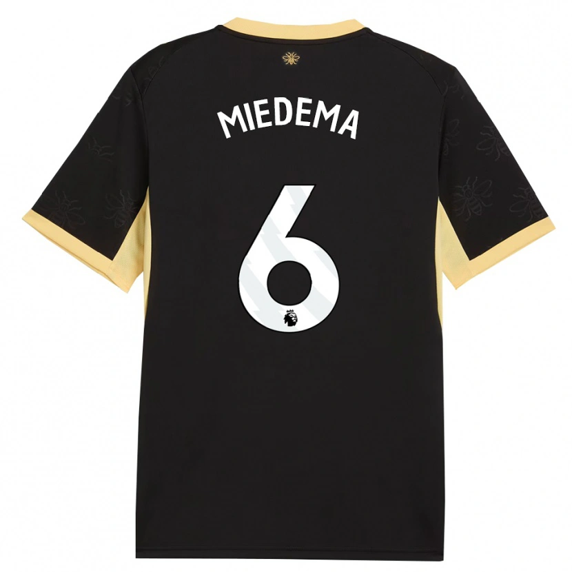 Danxen Kinderen Vivianne Miedema #6 Zwart Geel Uitshirt Uittenue 2026/27 T-Shirt België