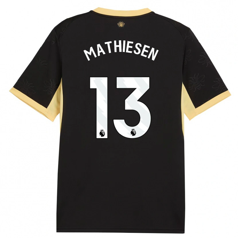 Danxen Kinderen Toran Mathiesen #13 Zwart Geel Uitshirt Uittenue 2026/27 T-Shirt België