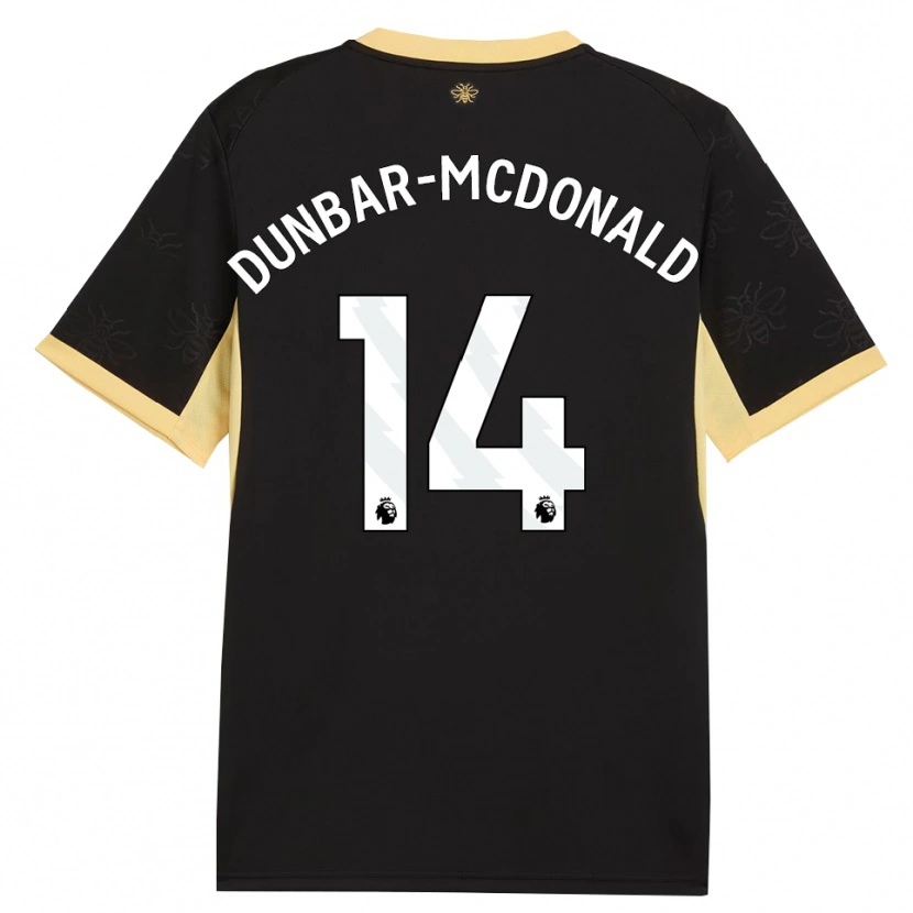 Danxen Kinderen Christian Dunbar-Mcdonald #14 Zwart Geel Uitshirt Uittenue 2026/27 T-Shirt België