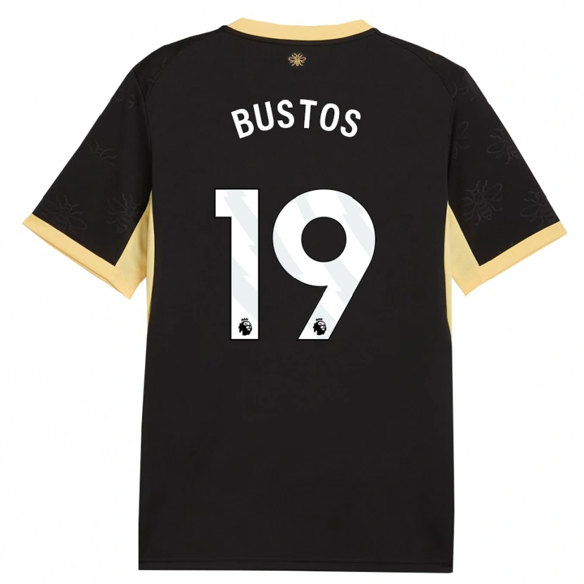 Danxen Kinderen Nahuel Bustos #19 Zwart Geel Uitshirt Uittenue 2026/27 T-Shirt België
