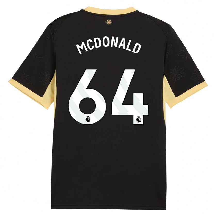 Danxen Kinderen Rowan Mcdonald #64 Zwart Geel Uitshirt Uittenue 2026/27 T-Shirt België