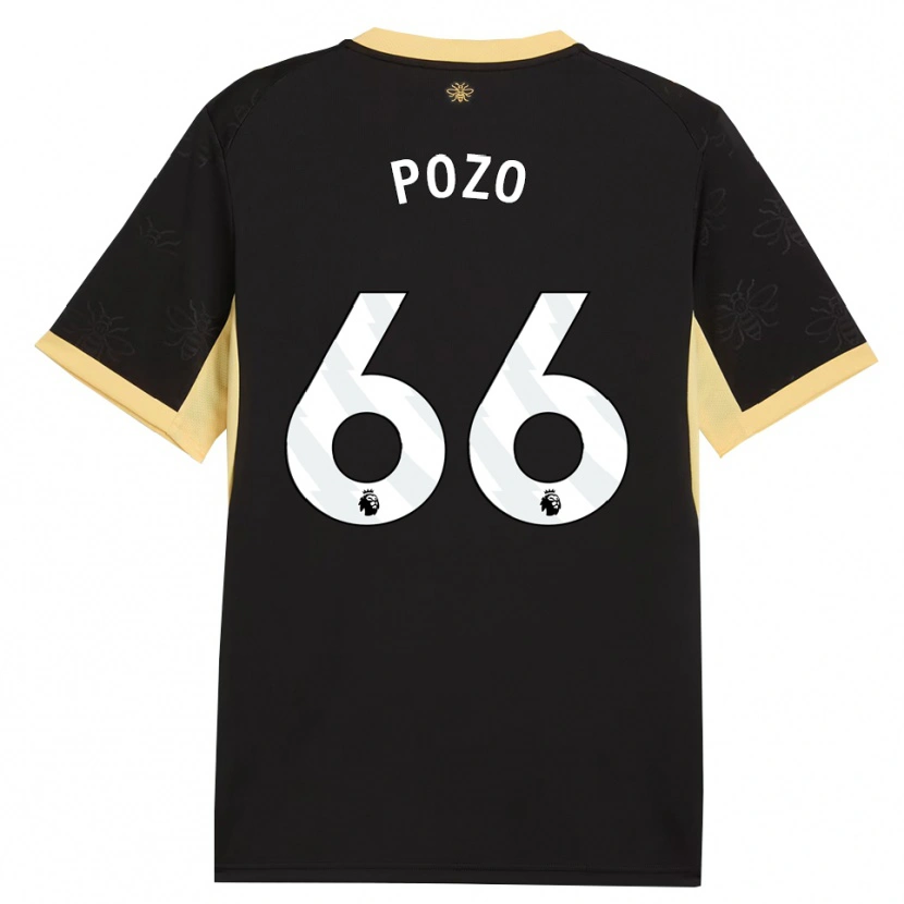 Danxen Kinderen Iker Pozo #66 Zwart Geel Uitshirt Uittenue 2026/27 T-Shirt België