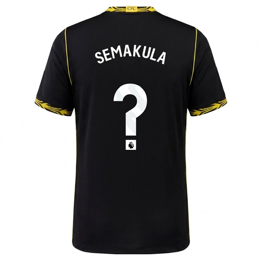 Danxen Kinderen Eliah Semakula #0 Zwart Geel Uitshirt Uittenue 2026/27 T-Shirt België