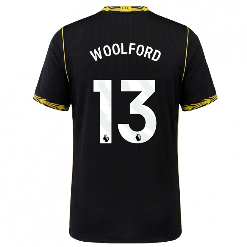 Danxen Kinderen Aaron Woolford #13 Zwart Geel Uitshirt Uittenue 2026/27 T-Shirt België