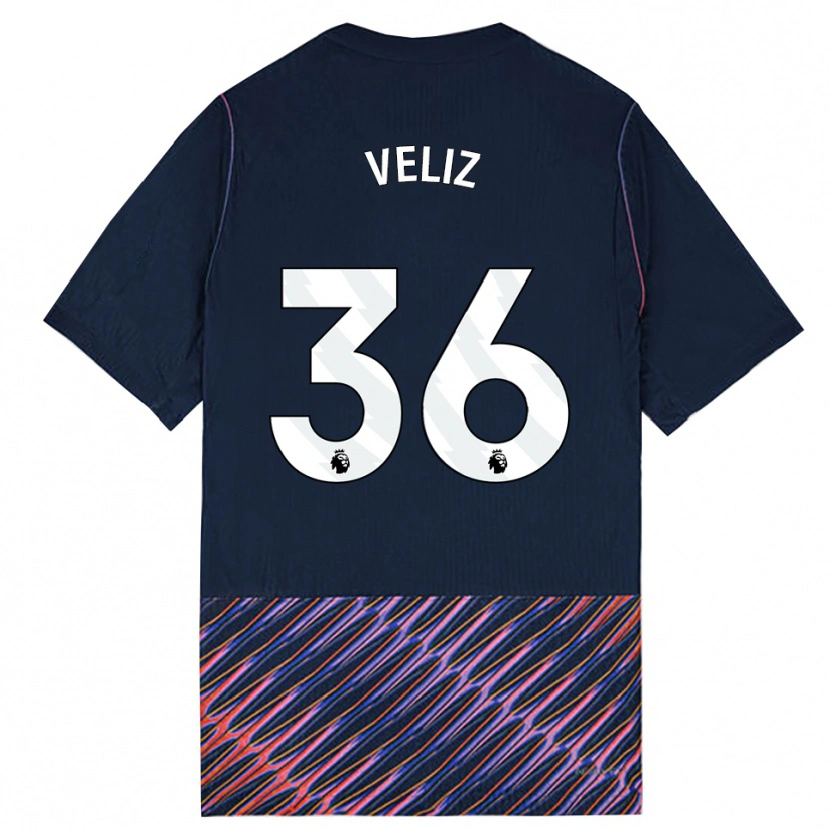 Danxen Kinderen Alejo Véliz #36 Koninklijk Blauw Wit Uitshirt Uittenue 2026/27 T-Shirt België