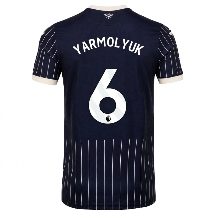 Danxen Kinderen Yegor Yarmolyuk #6 Zwart Wit Uitshirt Uittenue 2026/27 T-Shirt België