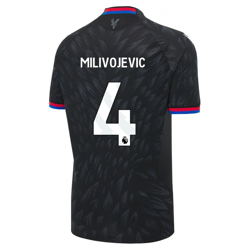 Danxen Kinderen Luka Milivojevic #4 Zwart Blauw Rood Uitshirt Uittenue 2026/27 T-Shirt België