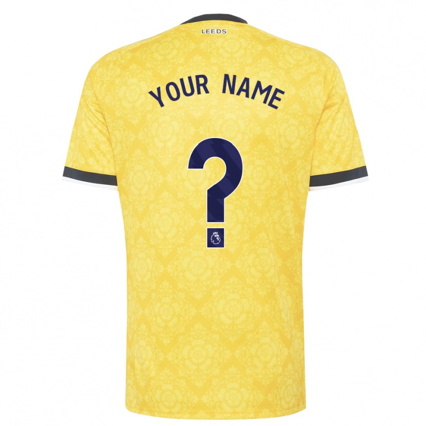 Danxen Kinderen Uw Naam #0 Geel Wit Zwart Uitshirt Uittenue 2026/27 T-Shirt België