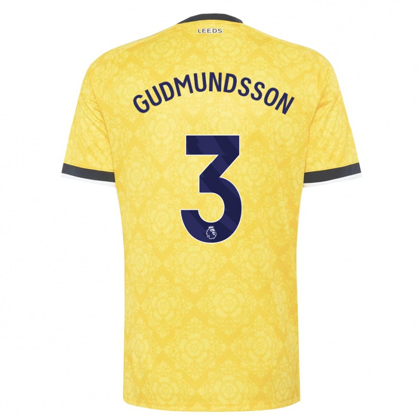 Danxen Kinderen Gabriel Gudmundsson #3 Geel Wit Zwart Uitshirt Uittenue 2026/27 T-Shirt België
