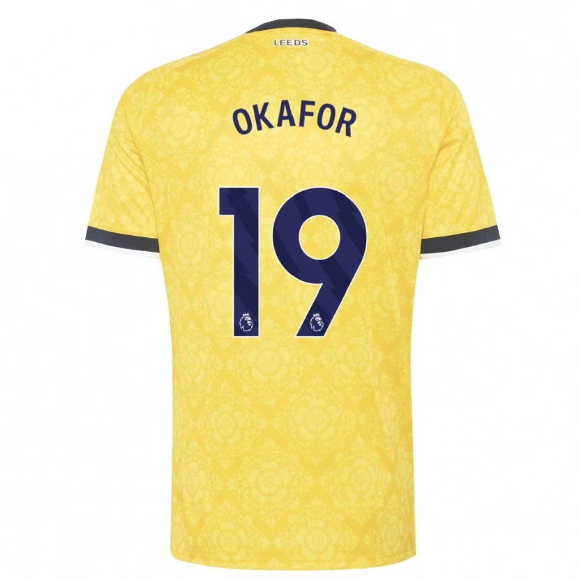 Danxen Kinderen Noah Okafor #19 Geel Wit Zwart Uitshirt Uittenue 2026/27 T-Shirt België